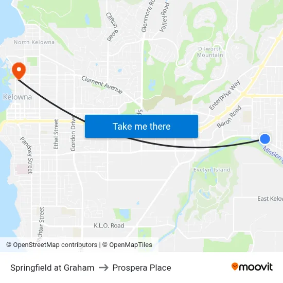 Springfield at Graham to Prospera Place map