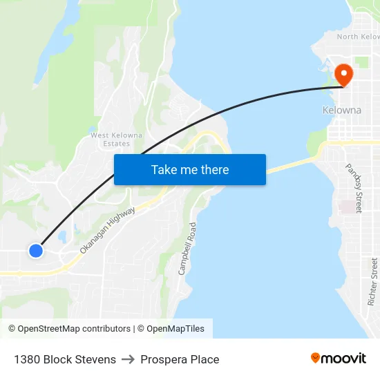 1380 Block Stevens to Prospera Place map