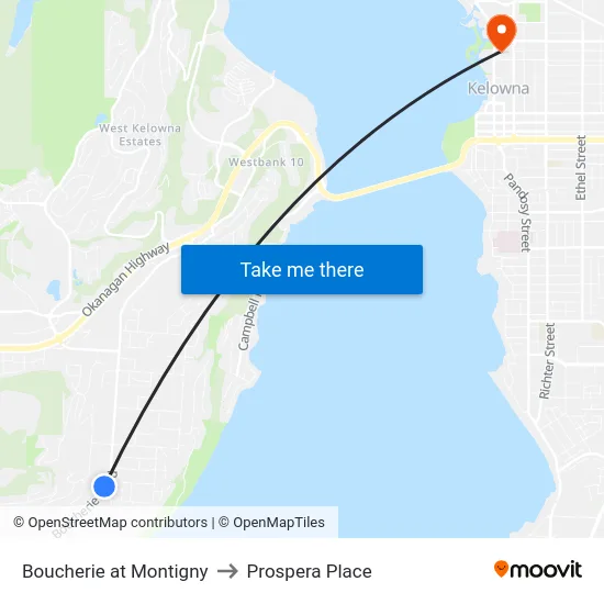 Boucherie at Montigny to Prospera Place map