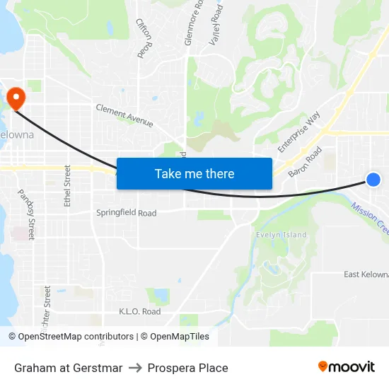 Graham at Gerstmar to Prospera Place map