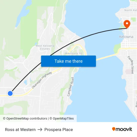 Ross at Western to Prospera Place map