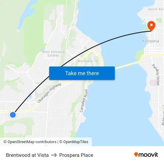 Brentwood at Vista to Prospera Place map