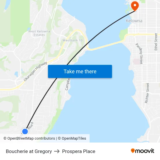Boucherie at Gregory to Prospera Place map