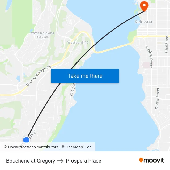Boucherie at Gregory to Prospera Place map