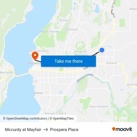 Mccurdy at Mayfair to Prospera Place map