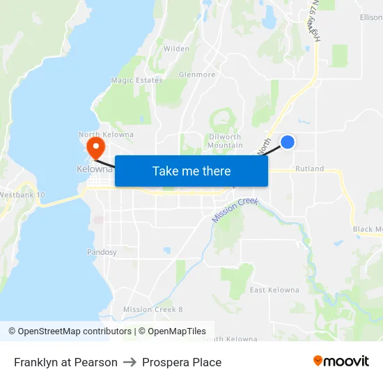 Franklyn at Pearson to Prospera Place map
