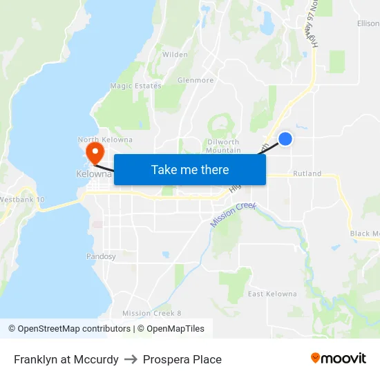 Franklyn at Mccurdy to Prospera Place map