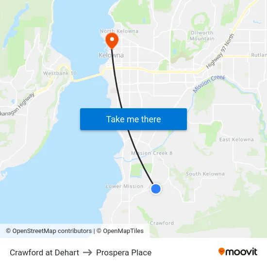 Crawford at Dehart to Prospera Place map
