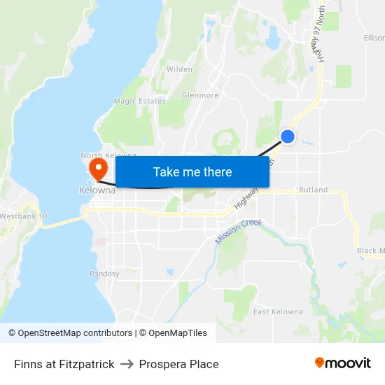 Finns at Fitzpatrick to Prospera Place map