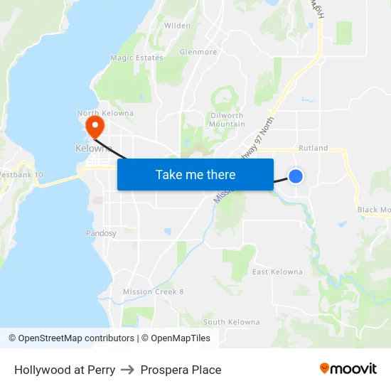 Hollywood at Perry to Prospera Place map