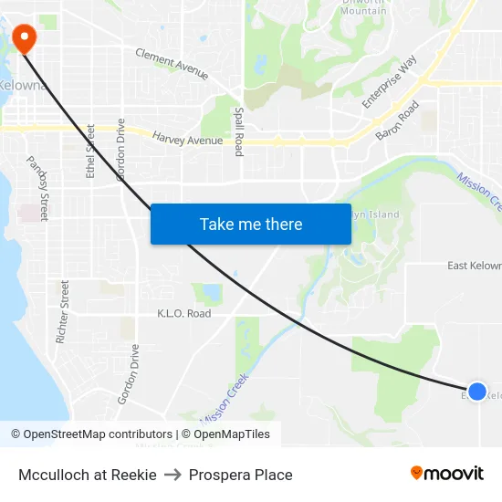 Mcculloch at Reekie to Prospera Place map