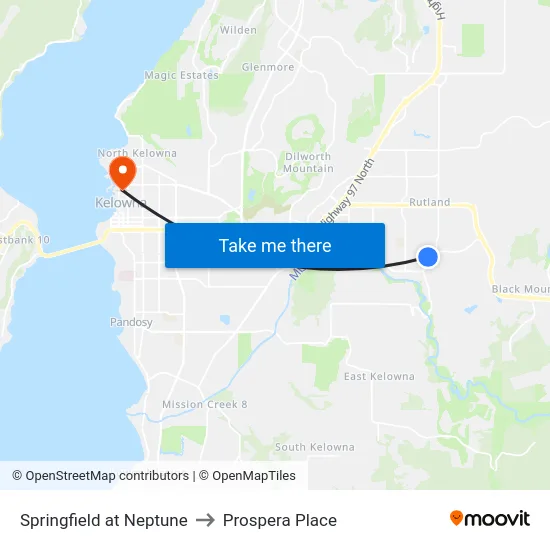 Springfield at Neptune to Prospera Place map