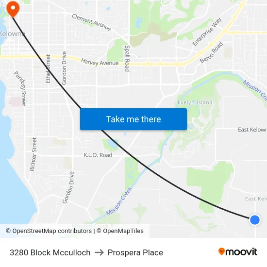 3280 Block Mcculloch to Prospera Place map