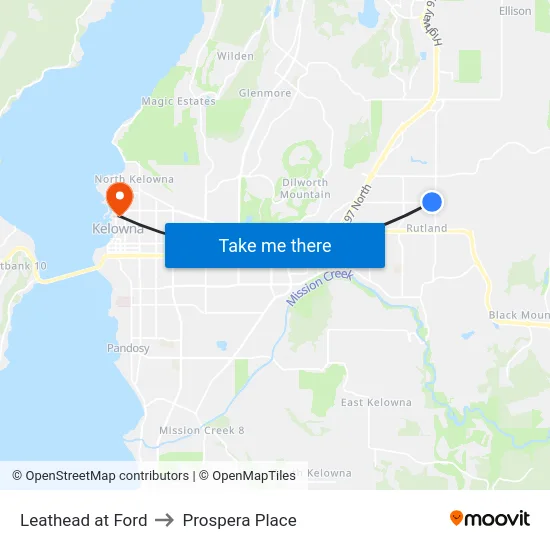 Leathead at Ford to Prospera Place map