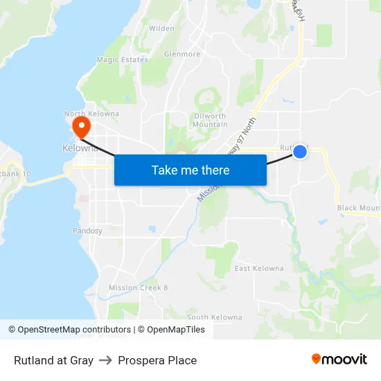 Rutland at Gray to Prospera Place map