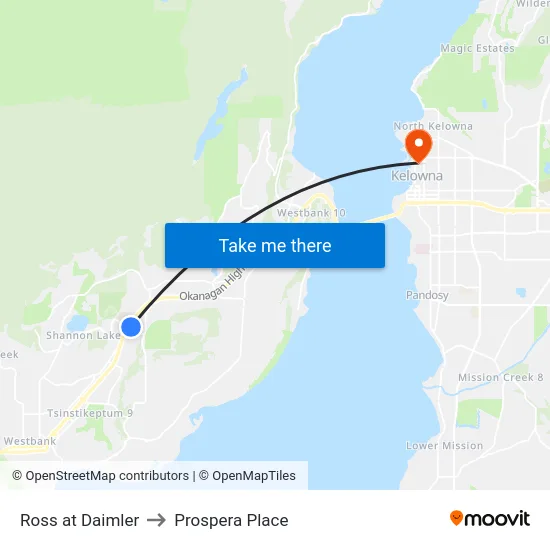 Ross at Daimler to Prospera Place map