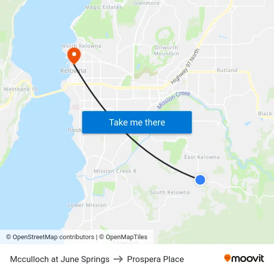 Mcculloch at June Springs to Prospera Place map