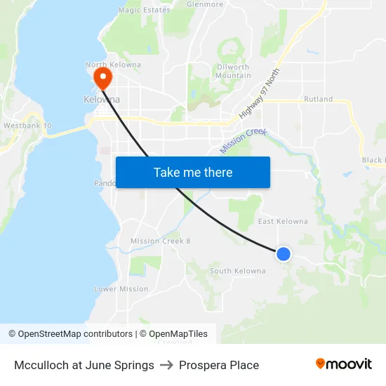 Mcculloch at June Springs to Prospera Place map