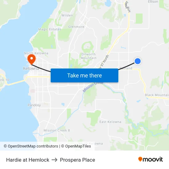 Hardie at Hemlock to Prospera Place map