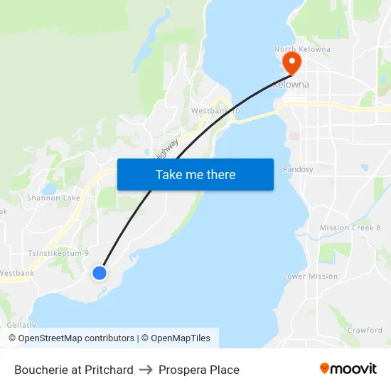Boucherie at Pritchard to Prospera Place map