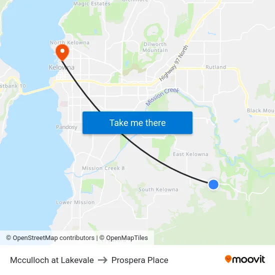 Mcculloch at Lakevale to Prospera Place map