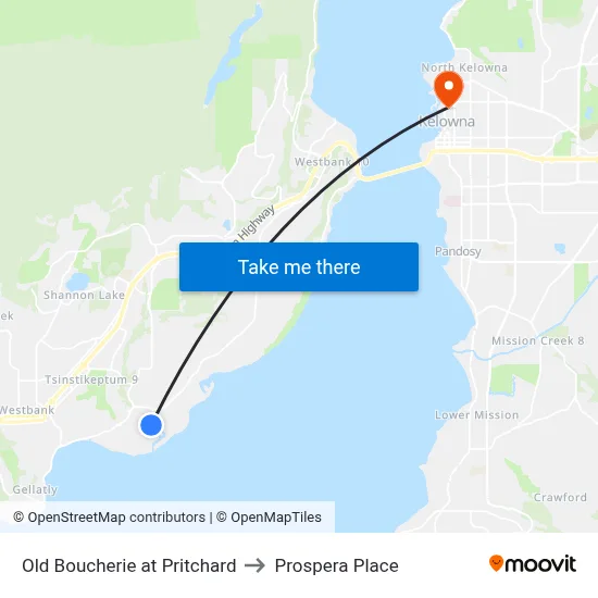 Old Boucherie at Pritchard to Prospera Place map