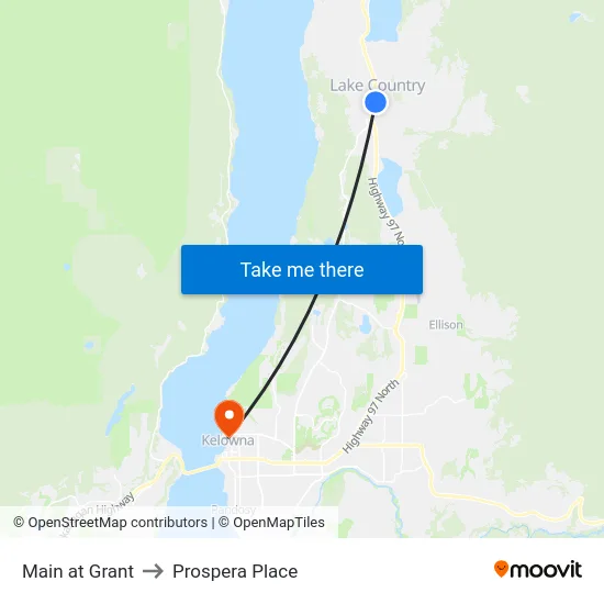 Main at Grant to Prospera Place map