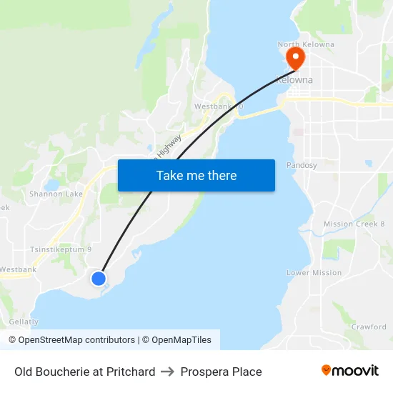 Old Boucherie at Pritchard to Prospera Place map