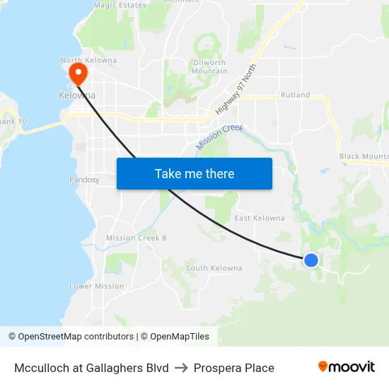 Mcculloch at Gallaghers Blvd to Prospera Place map