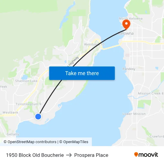 1950 Block Old Boucherie to Prospera Place map