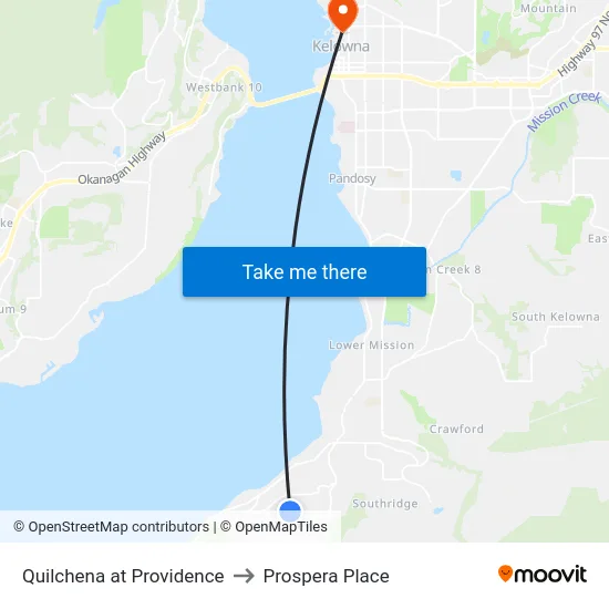 Quilchena at Providence to Prospera Place map