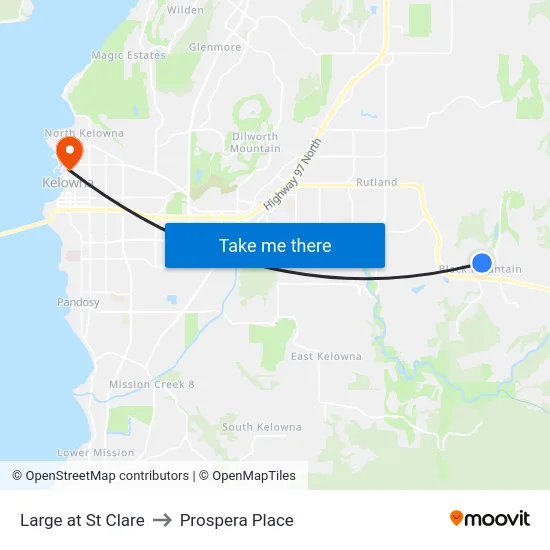 Large at St Clare to Prospera Place map