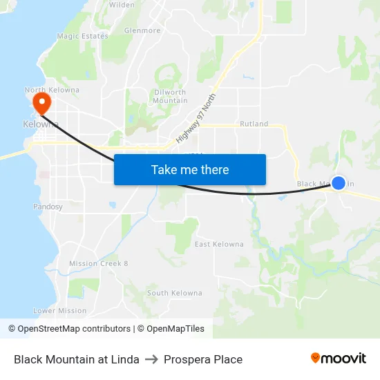 Black Mountain at Linda to Prospera Place map