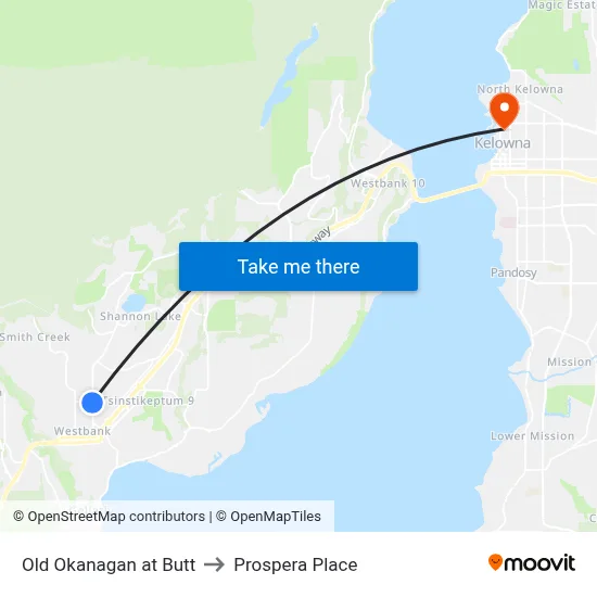 Old Okanagan at Butt to Prospera Place map