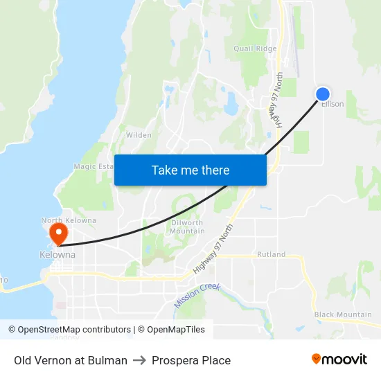 Old Vernon at Bulman to Prospera Place map