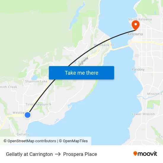Gellatly at Carrington to Prospera Place map