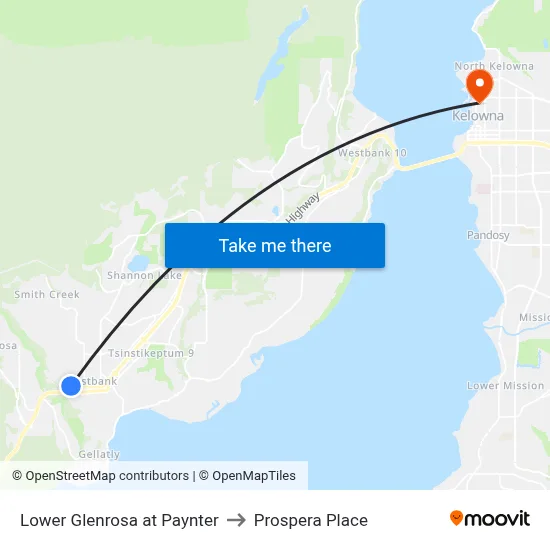 Lower Glenrosa at Paynter to Prospera Place map