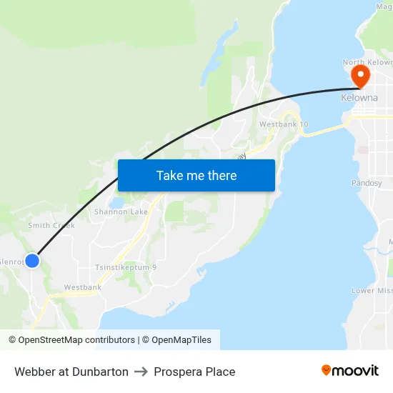 Webber at Dunbarton to Prospera Place map