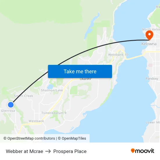 Webber at Mcrae to Prospera Place map