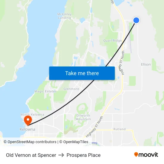 Old Vernon at Spencer to Prospera Place map