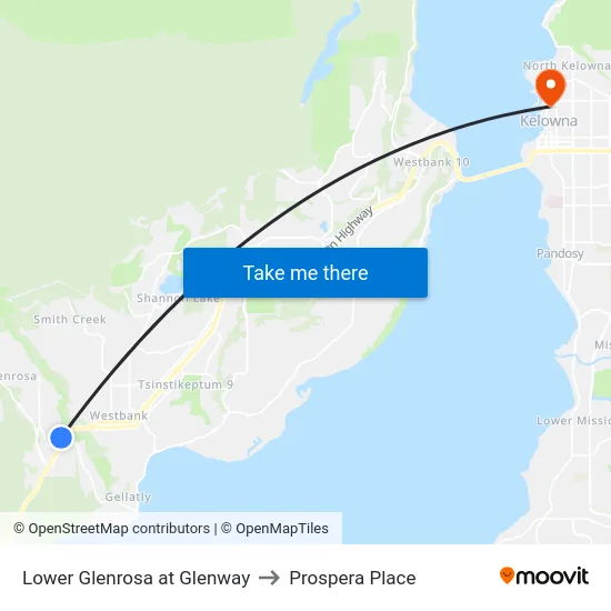Lower Glenrosa at Glenway to Prospera Place map
