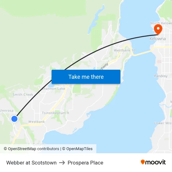 Webber at Scotstown to Prospera Place map