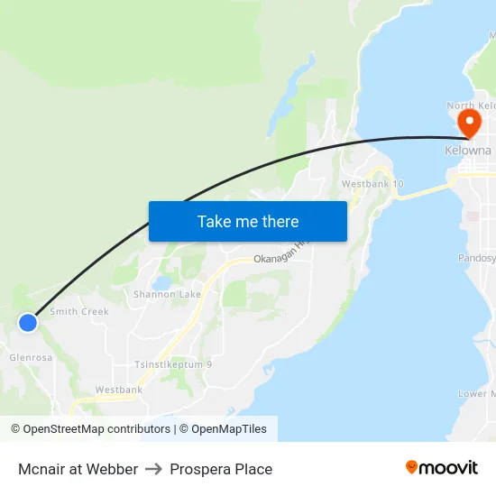 Mcnair at Webber to Prospera Place map