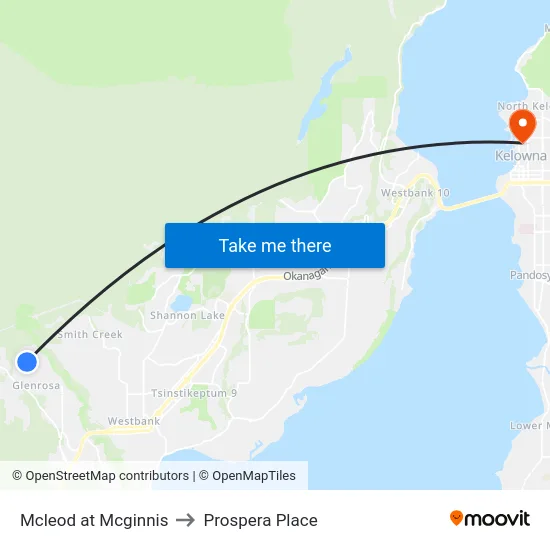Mcleod at Mcginnis to Prospera Place map