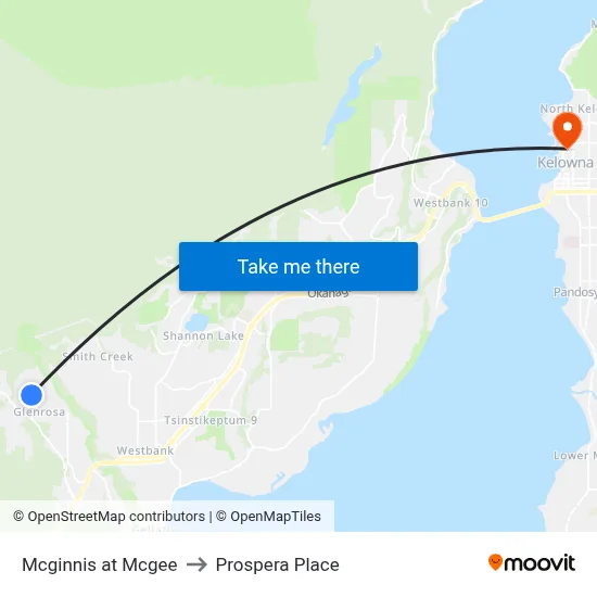 Mcginnis at Mcgee to Prospera Place map