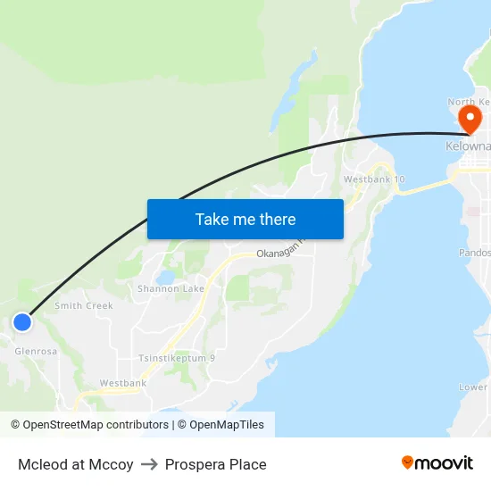Mcleod at Mccoy to Prospera Place map
