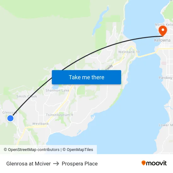 Glenrosa at Mciver to Prospera Place map