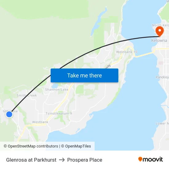 Glenrosa at Parkhurst to Prospera Place map