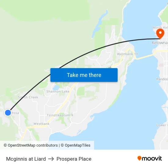 Mcginnis at Liard to Prospera Place map