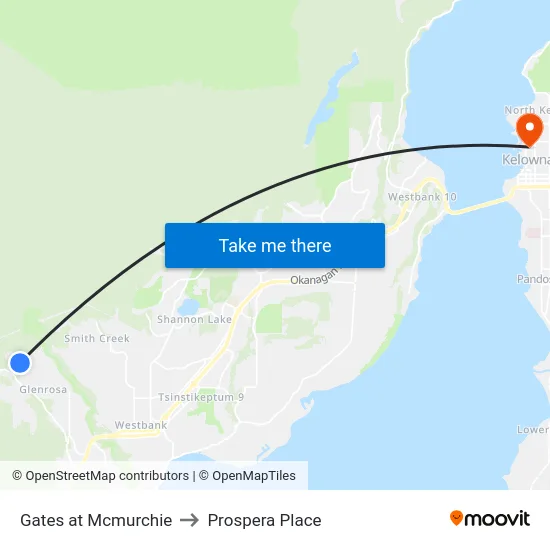 Gates at Mcmurchie to Prospera Place map